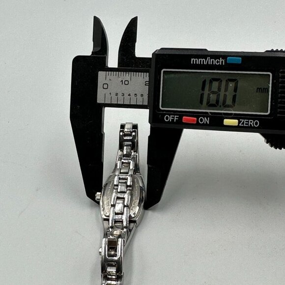 3/$30 Armitron Watch Women Silver Tone Pink Bling White Dial New Battery 7" - Picture 10 of 12